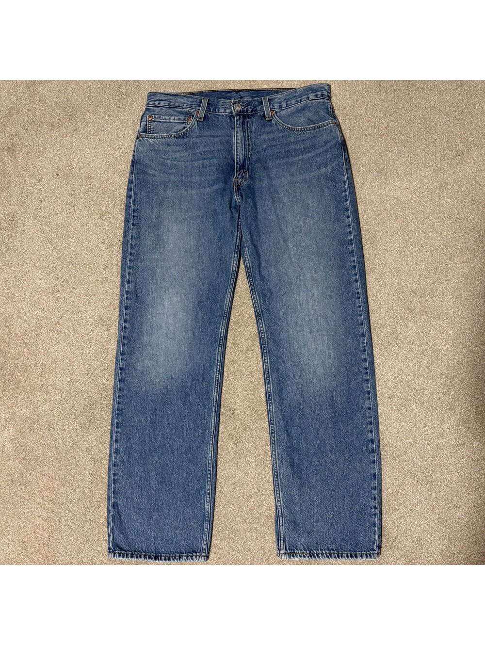 Levi's 555 Mens 34x34 (fits 34x31) Relaxed Straight Denim Jeans Blue Light Wash